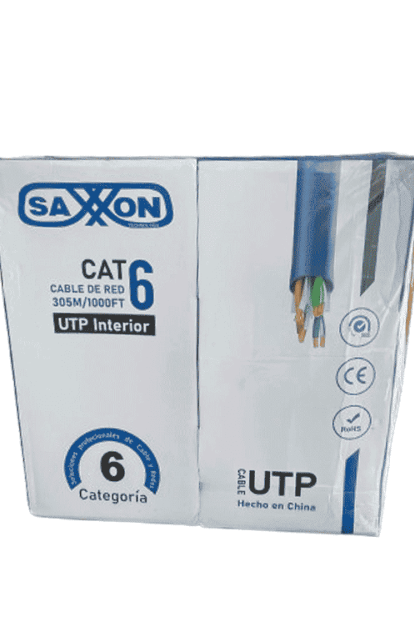SAXXON OUTP6CCA305AZ3 - Cable UTP CCA / Categoria 6 / Color azul obscuro / Interior / 305 Mts / Redes / Video / 4 Pares